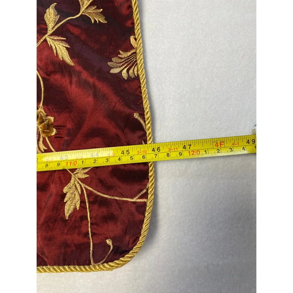 Elegant Red Gold Embroidered Table Runner Accent Home Decor‎